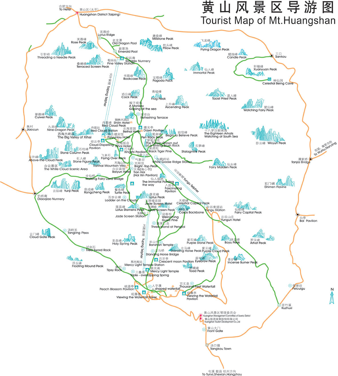 黄山导游图Tourist Map of Mt.Huangshan（英文介绍）.jpg